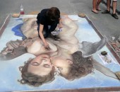 Chalk murals in Florence Cheap flights to Florence: Chalk drawings
