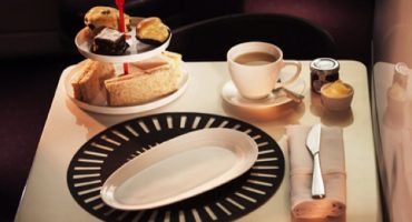 Tea time onboard Virgin Atlantic