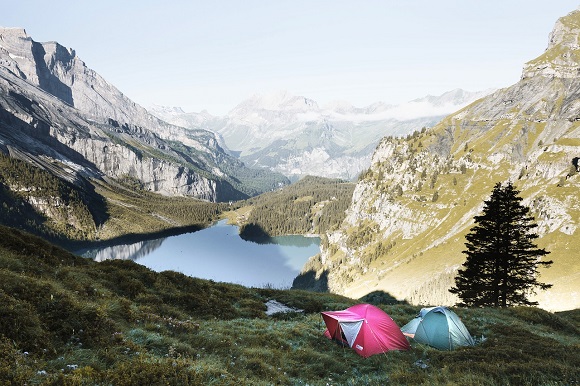 Camping mountain view
