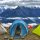 Camping tents on a mountain