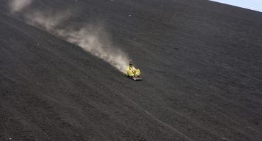 Volcano boarding in Nicaragua