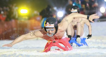 Team GB at the Naked Sledding World Championships