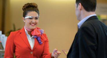 Spec-tacular! Virgin Atlantic staff don the Google Glass