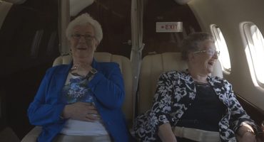 VIDEO: two grannies take-off on their first flight
