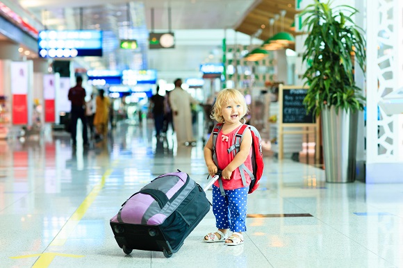 Young girl at the airport