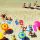 Beach towels and umbrellas on Italian beach